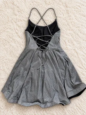 Speechless Glitter Homecoming Skater Mini Dress – Silver – 5 thumbnail 6