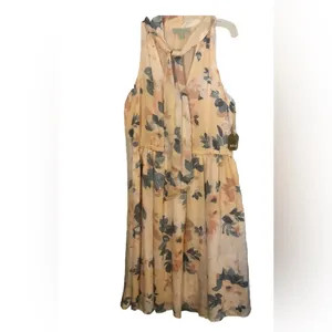 New with tags Ryegrass Women Sunkiss PeachFloral Sleeveless Tie Halter Dress S-L thumbnail 3