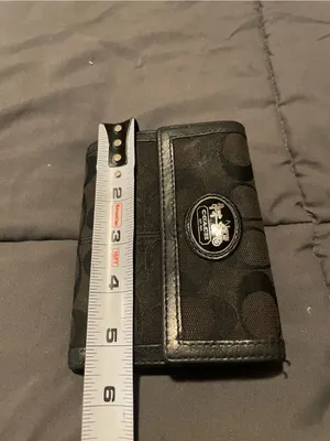 Vintage Coach Black Signature Canvas Trifold Wallet thumbnail 8