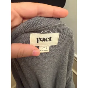 Pact Johnny Collared Polo Pullover Sweater Eco Gray Organic Cotton Minimalist thumbnail 6