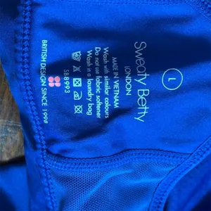 Sweaty Betty Power Sports Bra Womens Size L Blue Medium Impact Racerback thumbnail 5
