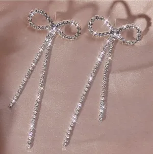 NEW - Bowknot tassel earrings, bow jewelry, dangle bowknot, coquette bow thumbnail 3