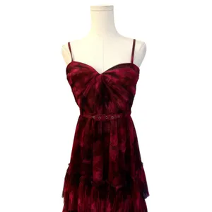 Hutch Madelina Pleated Tulle Tiered Maxi Dress Size 6 $398 NWT thumbnail 7