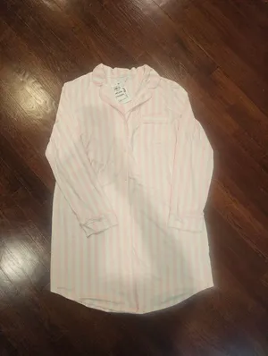 Charter Club Pink Striped Button-Down Nightshirt thumbnail 5