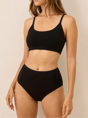 NWOT - pact Women's Black Everyday Strappy Scoop organic cotton Bralette S thumbnail 5