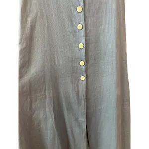 Alexis Jameela Shell Blue Linen Maxi Dress Tie‎ Front Button Size L thumbnail 11