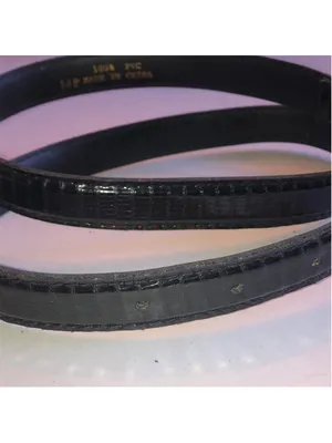 Black Faux Leather Belt with Silver Buckle Medium Large thumbnail 3