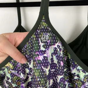 Lululemon Power Y Tank Top Luon Floral Sport Multi Gator Green Women’s Size 10 thumbnail 6