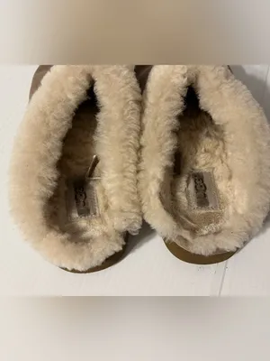 UGG cluggette leather sheepskin slippers womens size 8 thumbnail 9