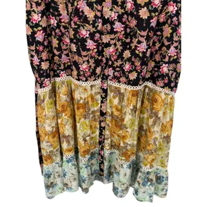 Anthropologie Sleeveless Ruffled Patchwork Floral Tiered Midi Dress Size Large thumbnail 12