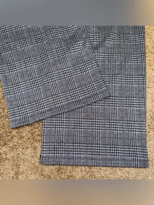 Halara High Rise Pocket Wide Leg Baggy Houndstooth Plaid Casual Pants Academia S thumbnail 5