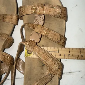 Vionic Gold Cork Metallic Orthotic Comfort Adjustable Sandals Size 10 Wide thumbnail 11