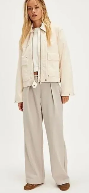 BROWN NWOT Free People Tyler Menswear Trousers Pants thumbnail 1