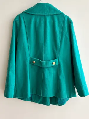 Old Navy Double Breasted Classic Wool Blend Pea Coat, Teal - Blue/Green, Size XL thumbnail 14