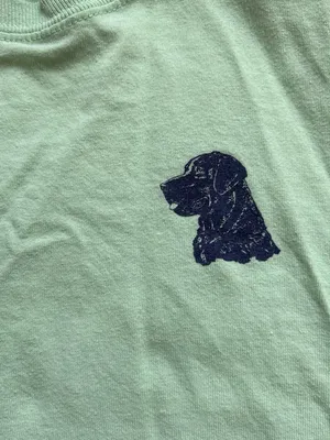 Sleeveless Mint Green Tank Top with Navy Dog Logo thumbnail 4