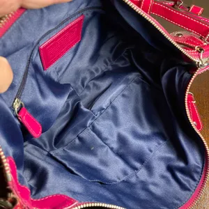 COACH LAURA signature patent top Pink and Blue Women's SHOULDERBAG tote thumbnail 5