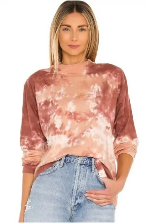 Free People We The Free Be Free Long Sleeve Tie Dye Shirt size Medium thumbnail 1