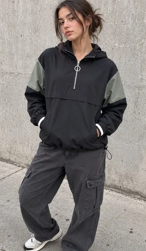 Calvin Klein Performance Jacket Black Fleece Cropped Athletic Quarter-Zip Small thumbnail 1