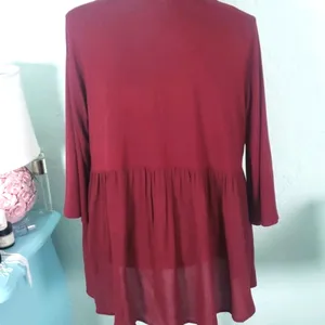 Kimchi Blue Urban Outfitters burgandy rayon blouse nwot thumbnail 5