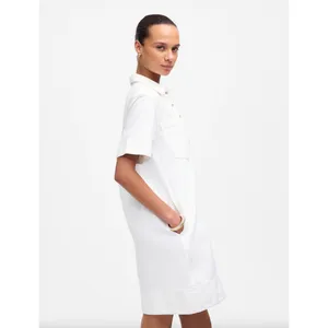 Madewell Denim Popover Dress Shift Pockets Casual Pure White Minimalist S NWT thumbnail 3