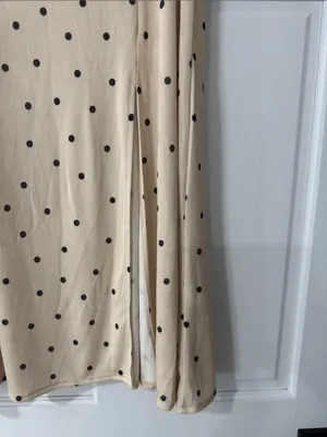 SINSAY Maxi Polka Dot Champagne Skirt With Sleet Size L thumbnail 4