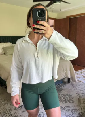 Stoney Clover Cropped Target White Terry Sweatshirt thumbnail 1