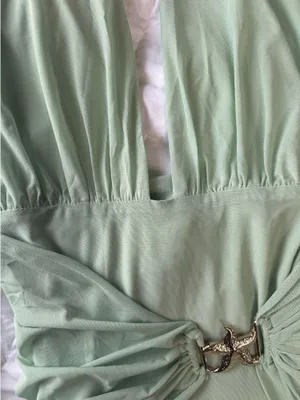 Hello Molly High Key Muse Mesh Maxi Dress in Seafoam Green XS thumbnail 7