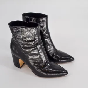 Sam Edelman Hilty 2 Patent Leather Ankle Boots Pointed Toe Block Heel Black 6.5 thumbnail 4