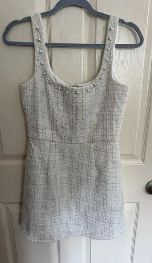 Miami White Tweed Mini Dress thumbnail 1