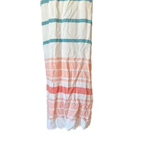 Natural Reflections Womens Striped Maxi Dress‎ Teal Pink Rope Straps Size Small thumbnail 7