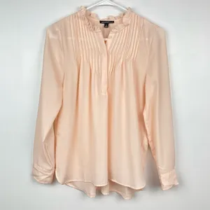 J. CREW High Neck Long Sleeve Pintuck Blouse in Pale Bluff Size 2 thumbnail 11