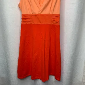 Patagonia orange organic cotton Margot fit n flare dress XS summer athleisure‎ thumbnail 4