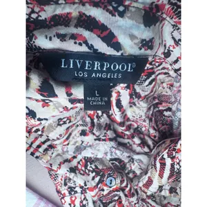 Liverpool Los Angeles Mixed Animal Print Button Down Shirt blouse career Large thumbnail 5