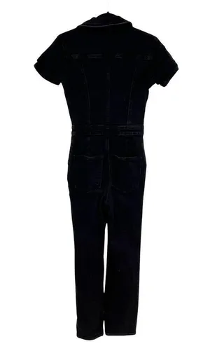 Good American Fit For Success Zippered Jumpsuit In Black099 Denim Size 1 / Small thumbnail 9