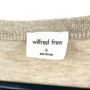 Wilfred Free size small long sleeve shirt‎ top oatmeal tan color crew neck thumbnail 3