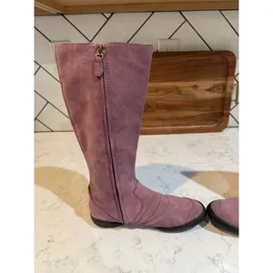 vintage Palladium knee-high boots made soft suede dusty purple Y2K casual boho thumbnail 7