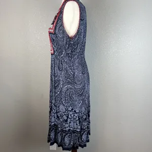 California Moonrise Women‎ Boho Midi Dress Size M Beaded Embroidered Sleeveless thumbnail 3