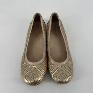 Vionic Anita Gold Woven Ballet Flats Womens 7.5 Orthotic Comfort Shoes thumbnail 2