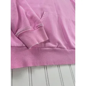 Kut from the Kloth Aliena Hoodie Neon Pink Distressed Cotton Pullover Large thumbnail 3