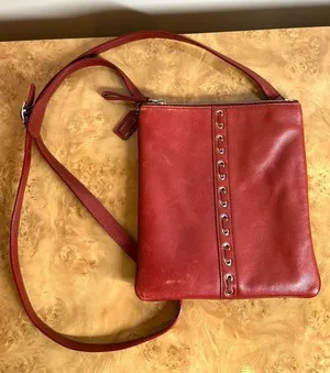 Coach Vintage Red Leather Grommet Lace-Up Crossbody Bag Y2K thumbnail 1