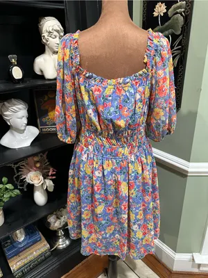 Vince Camuto Floral Puff Sleeve Mini Dress – Size 10 thumbnail 8