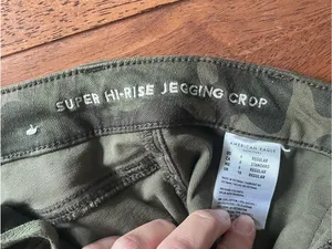 American Eagle Olive Green Super High-Rise Jeggings Crop thumbnail 3