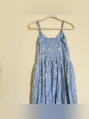 Roller rabbit Women Floral Vines Drop Waist Midi A-Line Dress Blue thumbnail 11