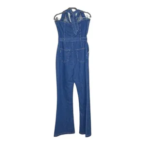 Paige Vivianna‎ Halter Jumpsuit Jean in Dreamy NWT Size 23 NWT thumbnail 3