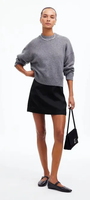 NWT Madewell Satin Mini Skirt Women's Black Size 2 thumbnail 1