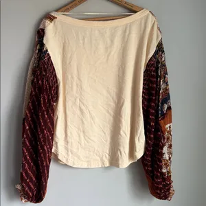 NEW Free People Vintage Combo Light Magic Henley Blouse Small thumbnail 4