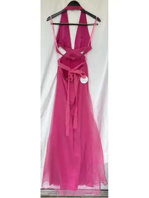 New Staud Steel Halter Maxi Dress Blush Pink Cutout Wedding Guest Party Bridal thumbnail 7