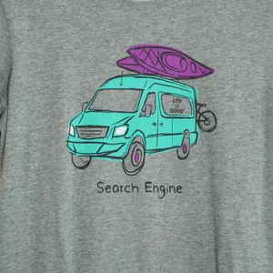 Life is Good Womens Small Gray Crusher Lite Search Engine Camper Van T-Shirt thumbnail 2