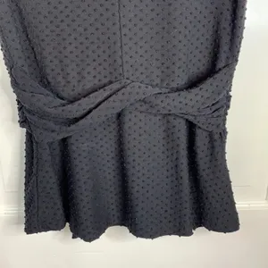 Anthropologie Deletta Black Wrap Nubby V-neck Tank Top Blouse W-089 Size S thumbnail 6
