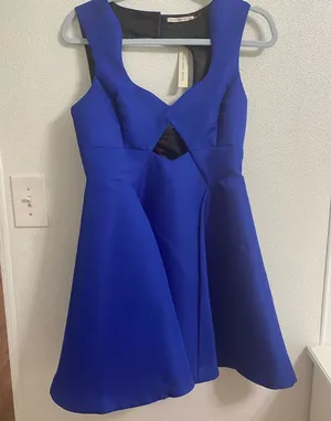 NWT - Mustard Seed cut-out Mini Dress in royal blue size Medium thumbnail 1